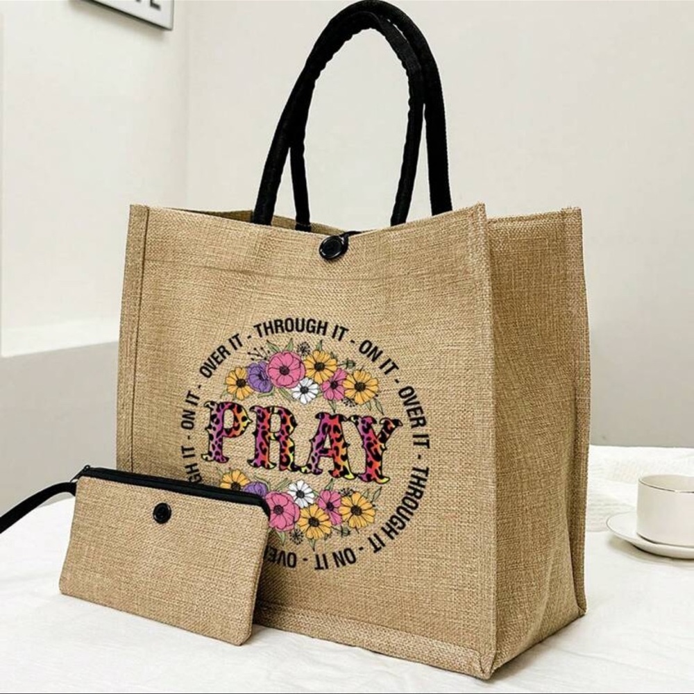 157.  PRAY Tote With Wristlet
